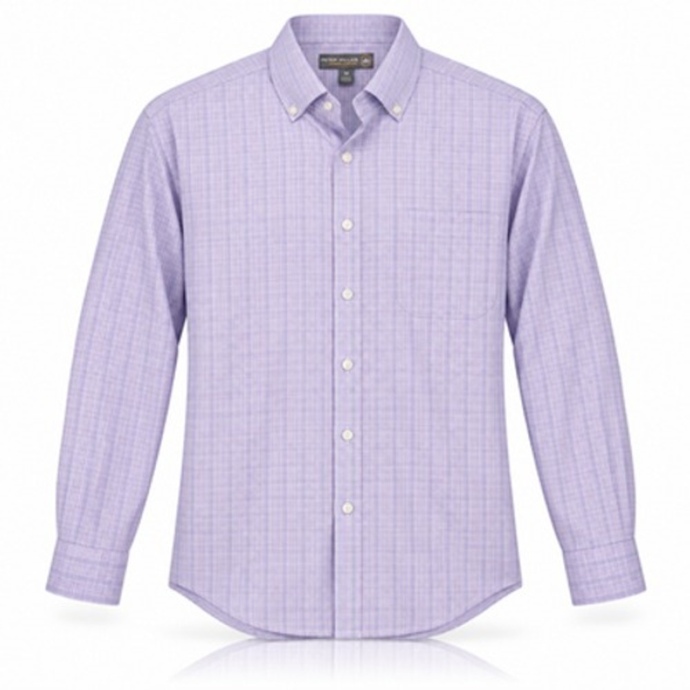 Peter Millar Summer Comfort Shirt Mens Medium Purple Check Button Down